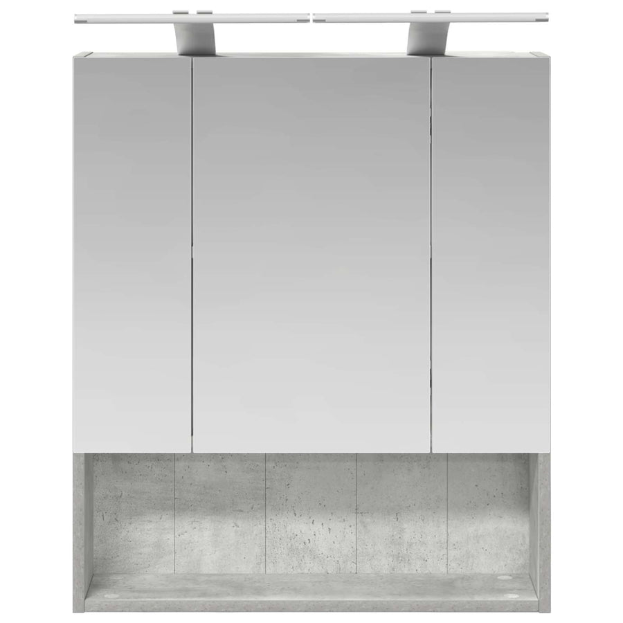 Badkamer spiegelkast Beton Grijs 60 x 14.5 x 70 cm Bewerkt hout