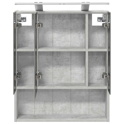 Badkamer spiegelkast Beton Grijs 60 x 14.5 x 70 cm Bewerkt hout