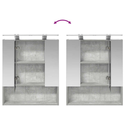 Badkamer spiegelkast Beton Grijs 60 x 14.5 x 70 cm Bewerkt hout