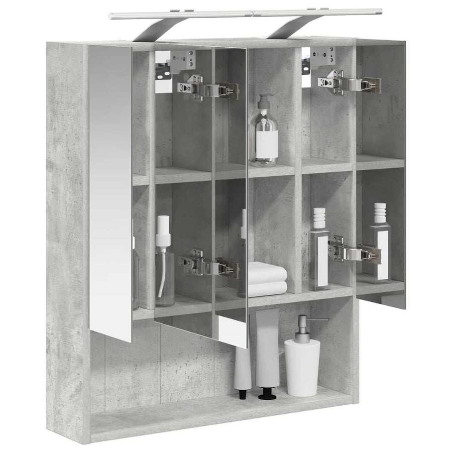 Badkamer spiegelkast Beton Grijs 60 x 14.5 x 70 cm Bewerkt hout