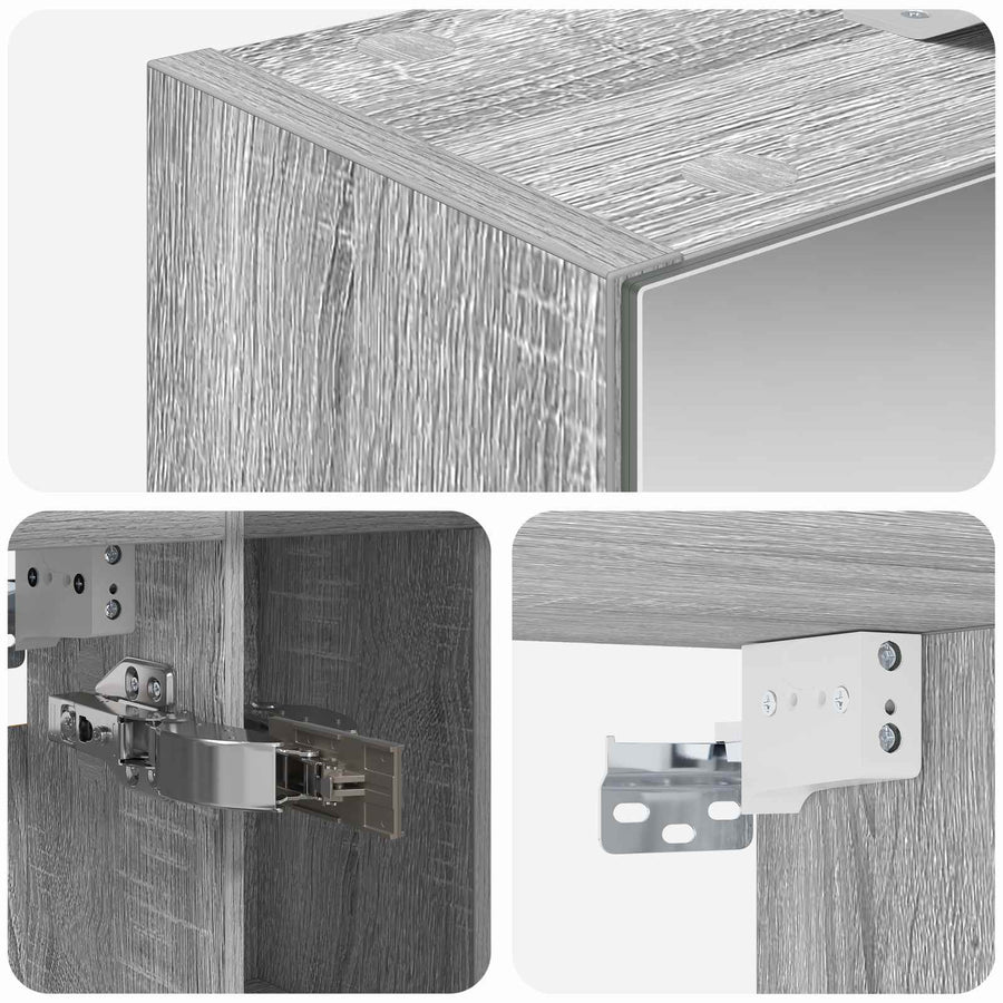 Badkamer spiegelkast met plank Grijs Sonoma 60 x 14.5 x 70 cm