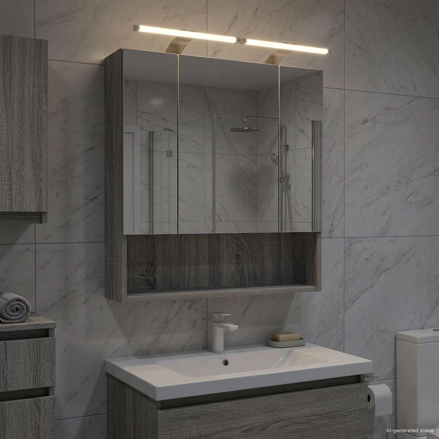 Badkamer spiegelkast met plank Grijs Sonoma 60 x 14.5 x 70 cm