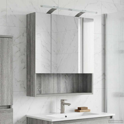 Badkamer spiegelkast met plank Grijs Sonoma 60 x 14.5 x 70 cm