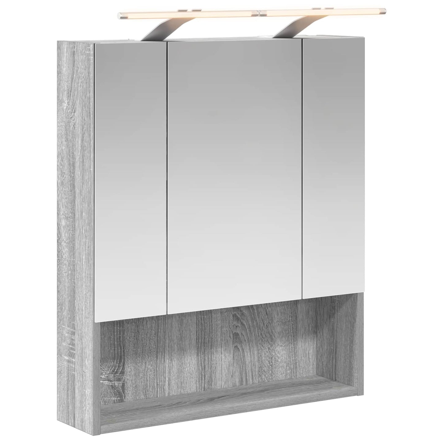 Badkamer spiegelkast met plank Grijs Sonoma 60 x 14.5 x 70 cm