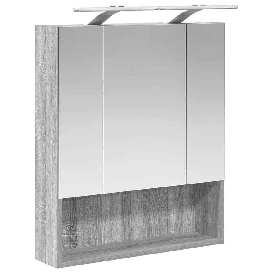 Badkamer spiegelkast met plank Grijs Sonoma 60 x 14.5 x 70 cm