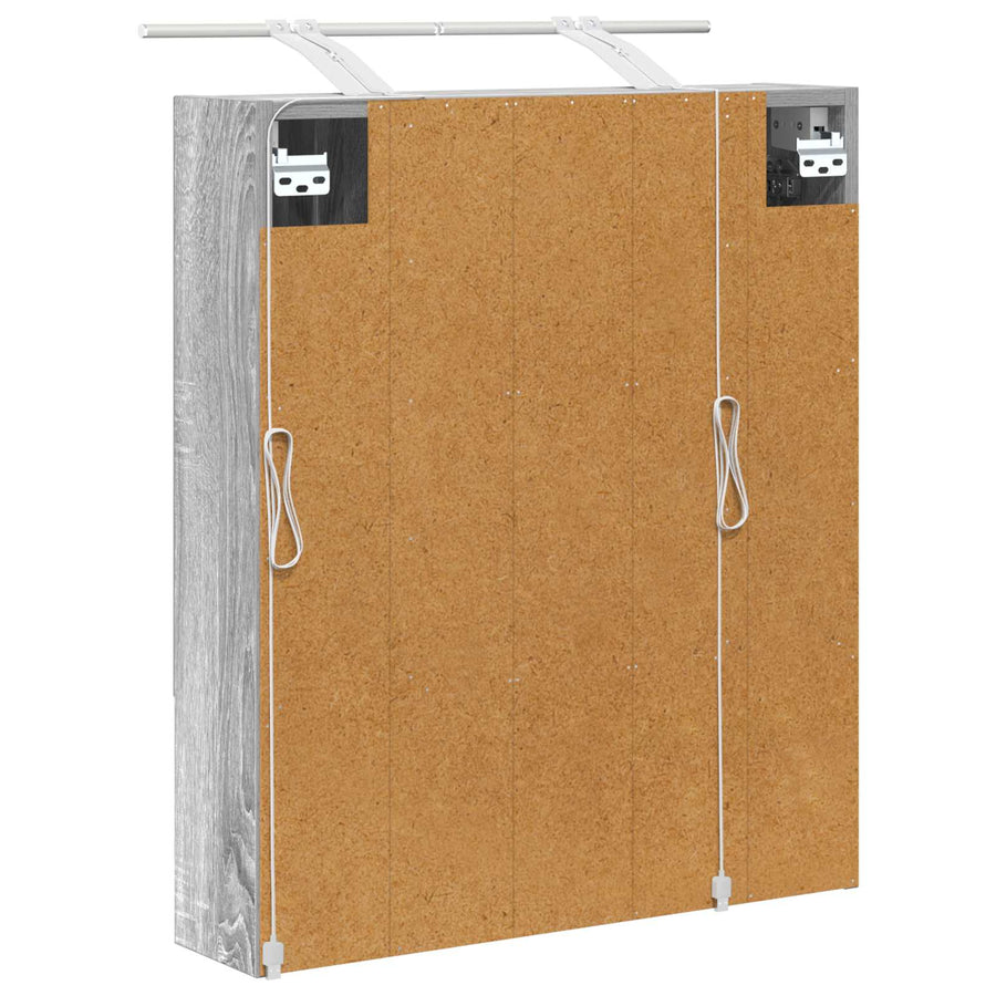 Badkamer spiegelkast met plank Grijs Sonoma 60 x 14.5 x 70 cm