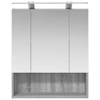 Badkamer spiegelkast met plank Grijs Sonoma 60 x 14.5 x 70 cm