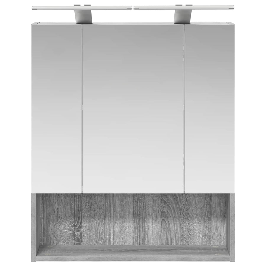 Badkamer spiegelkast met plank Grijs Sonoma 60 x 14.5 x 70 cm