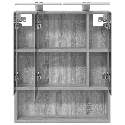 Badkamer spiegelkast met plank Grijs Sonoma 60 x 14.5 x 70 cm