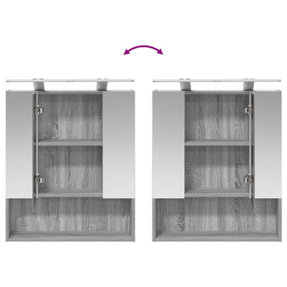 Badkamer spiegelkast met plank Grijs Sonoma 60 x 14.5 x 70 cm