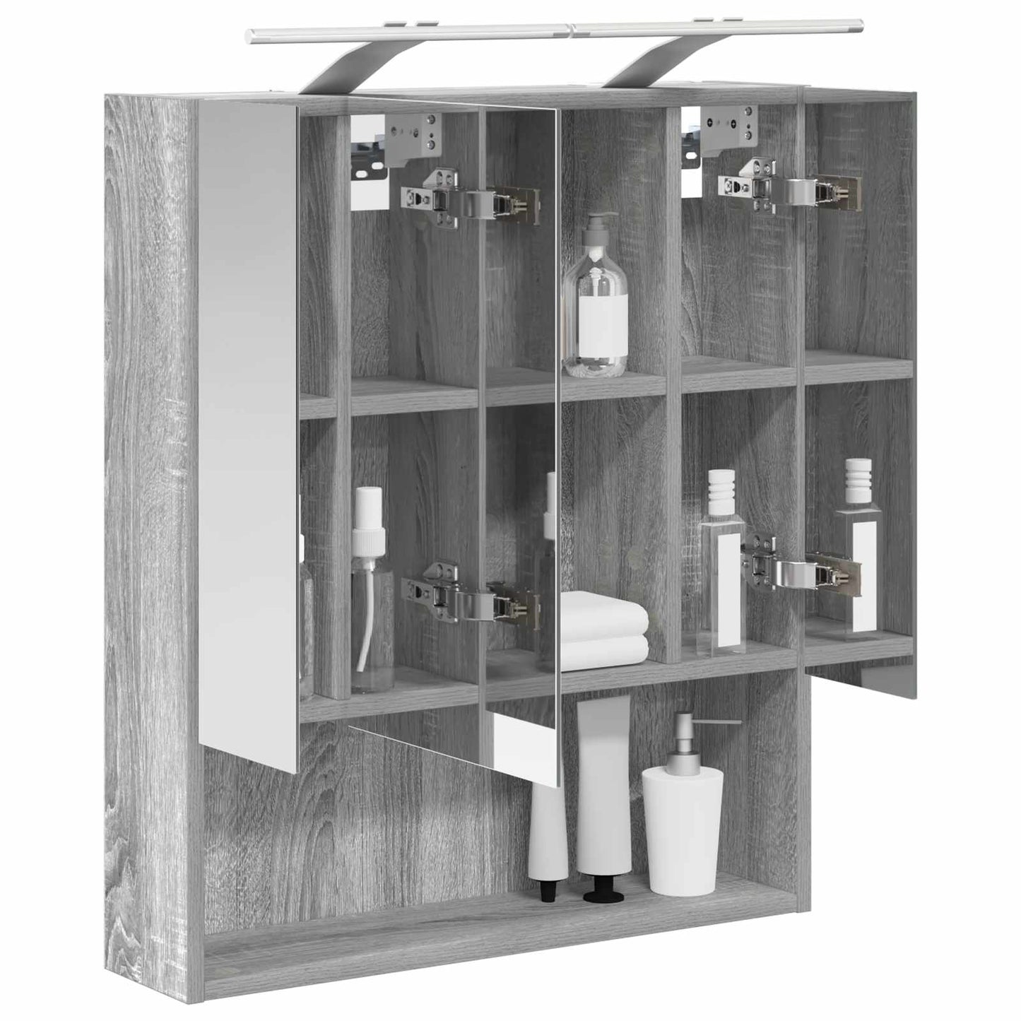 Badkamer spiegelkast met plank Grijs Sonoma 60 x 14.5 x 70 cm
