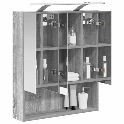 Badkamer spiegelkast met plank Grijs Sonoma 60 x 14.5 x 70 cm
