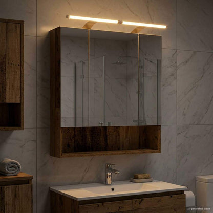 Badkamer spiegelkast Oudhout 60 x 14.5 x 70 cm Bewerkt hout