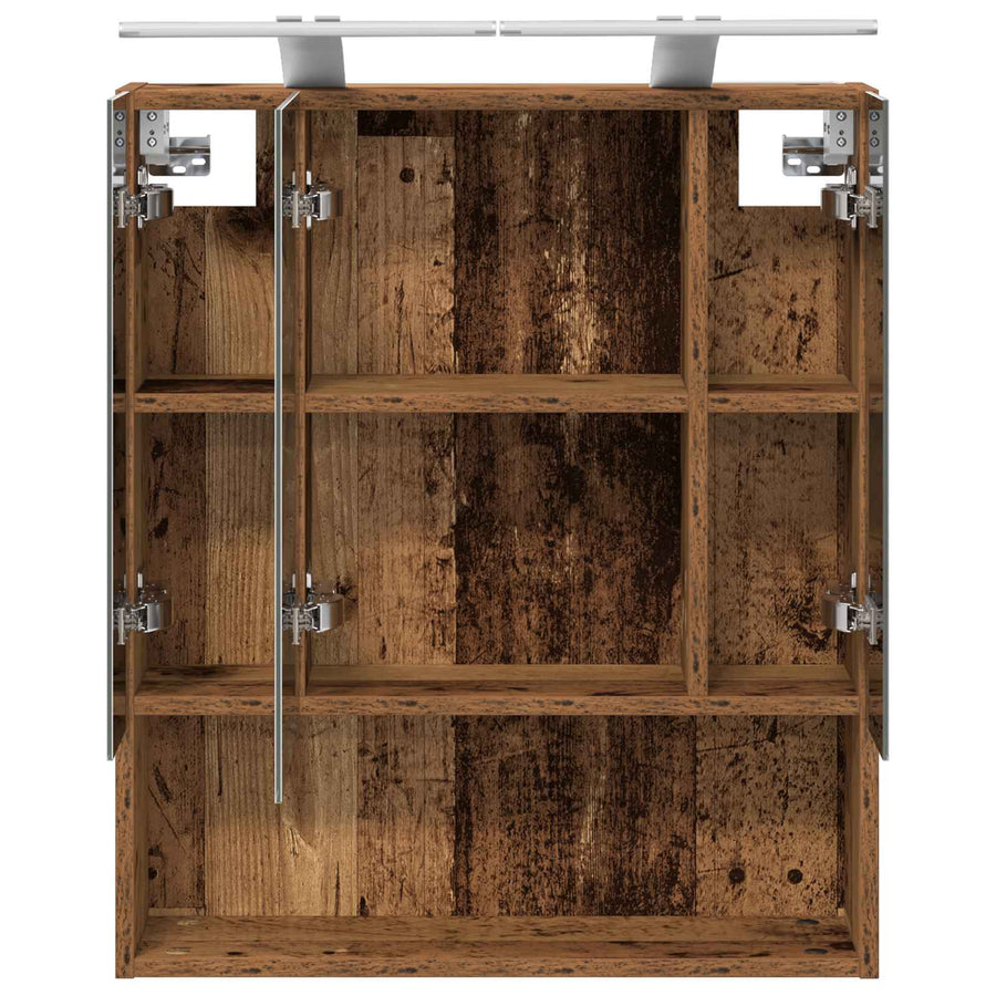 Badkamer spiegelkast Oudhout 60 x 14.5 x 70 cm Bewerkt hout
