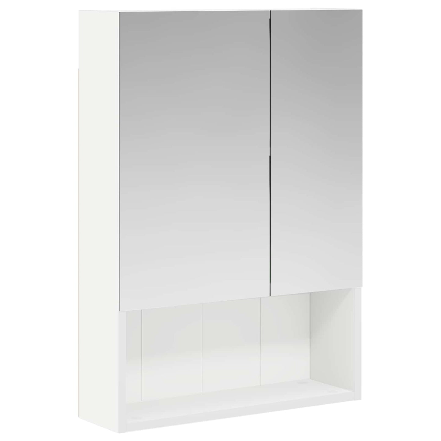 Badkamer spiegelkast Wit 50 x 14,5 x 70 cm Bewerkt hout