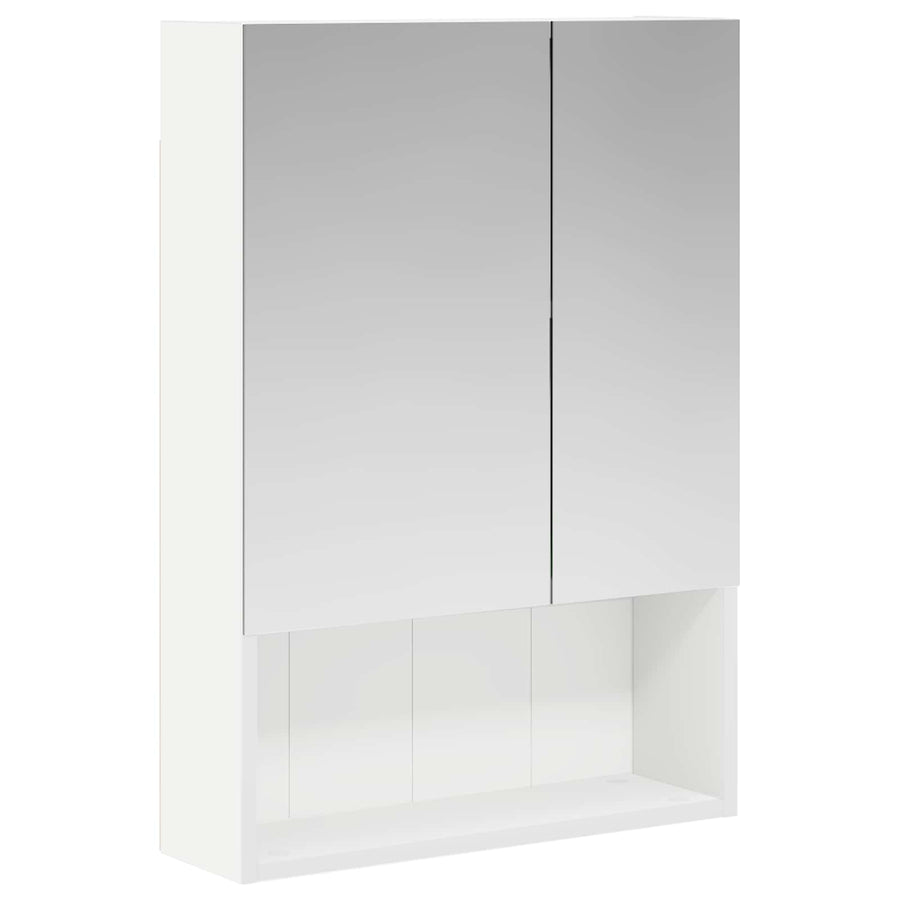 Badkamer spiegelkast Wit 50 x 14,5 x 70 cm Bewerkt hout