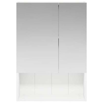 Badkamer spiegelkast Wit 50 x 14,5 x 70 cm Bewerkt hout