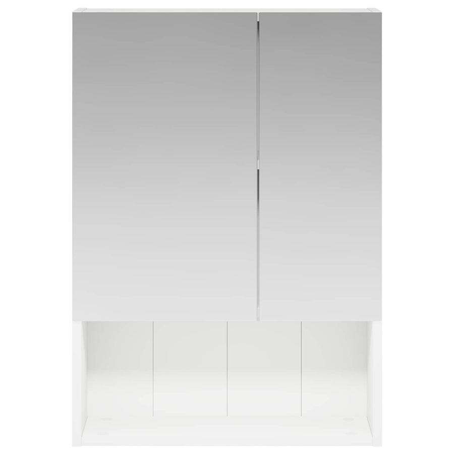 Badkamer spiegelkast Wit 50 x 14,5 x 70 cm Bewerkt hout