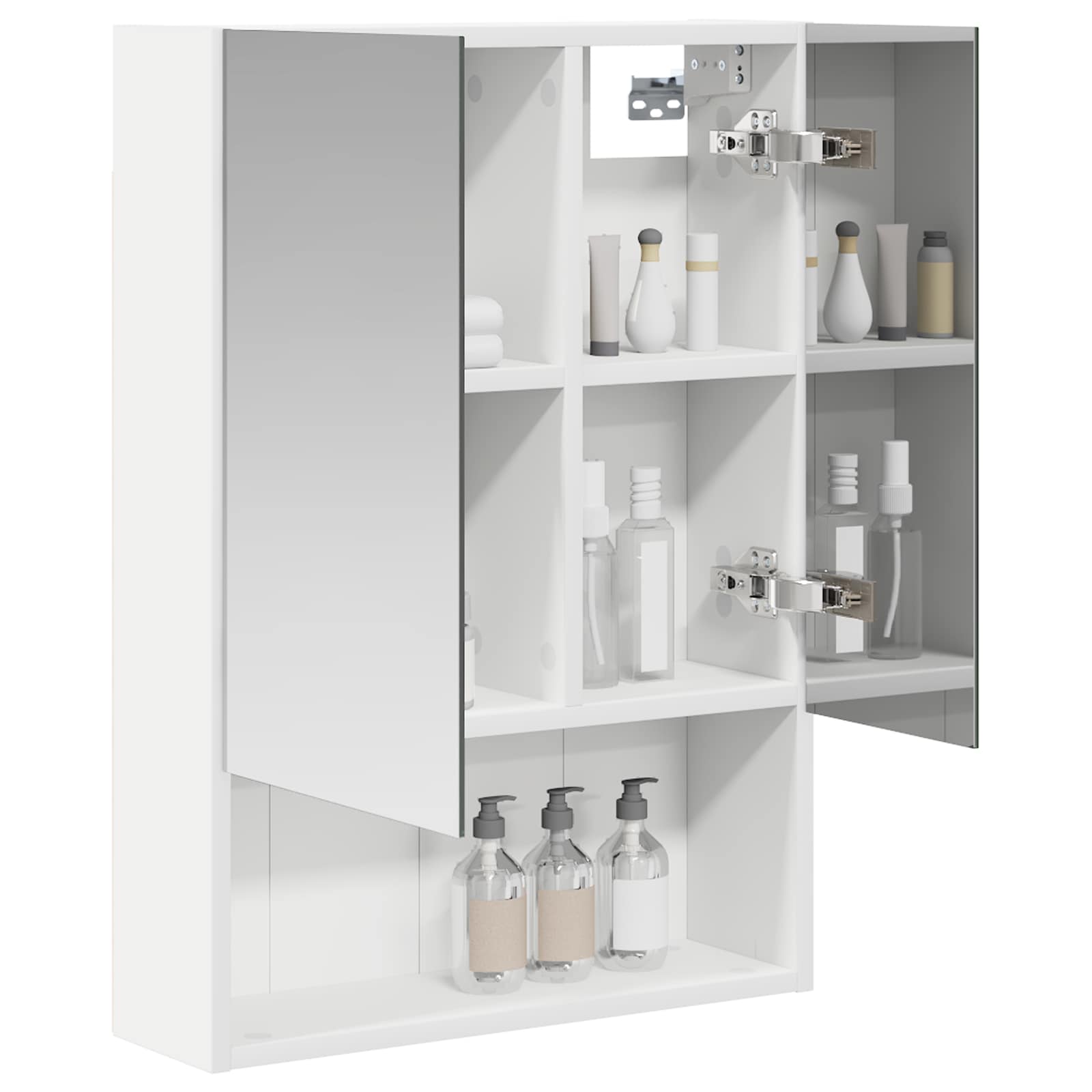 Badkamer spiegelkast Wit 50 x 14,5 x 70 cm Bewerkt hout