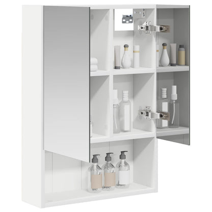 Badkamer spiegelkast Wit 50 x 14,5 x 70 cm Bewerkt hout
