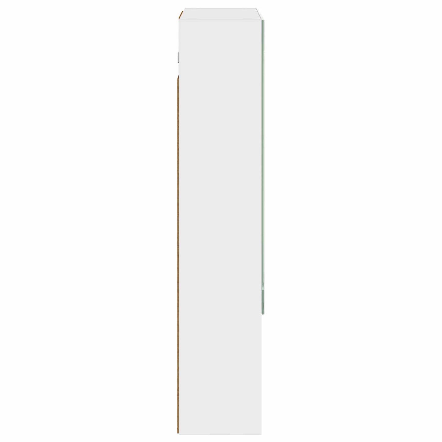 Badkamer spiegelkast Wit 50 x 14,5 x 70 cm Bewerkt hout