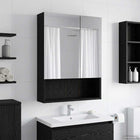 Spiegelkast badkamer 50x14,5x70 cm zwart eiken