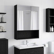 Spiegelkast badkamer 50x14,5x70 cm zwart eiken