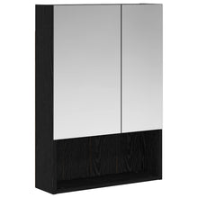Badkamer spiegelkast Zwart Eiken 50 x 14,5 x 70 cm Bewerkt hout