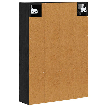 Badkamer spiegelkast Zwart Eiken 50 x 14,5 x 70 cm Bewerkt hout