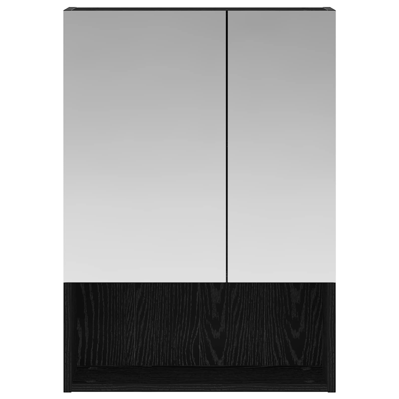 Badkamer spiegelkast Zwart Eiken 50 x 14,5 x 70 cm Bewerkt hout