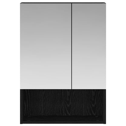 Badkamer spiegelkast Zwart Eiken 50 x 14,5 x 70 cm Bewerkt hout