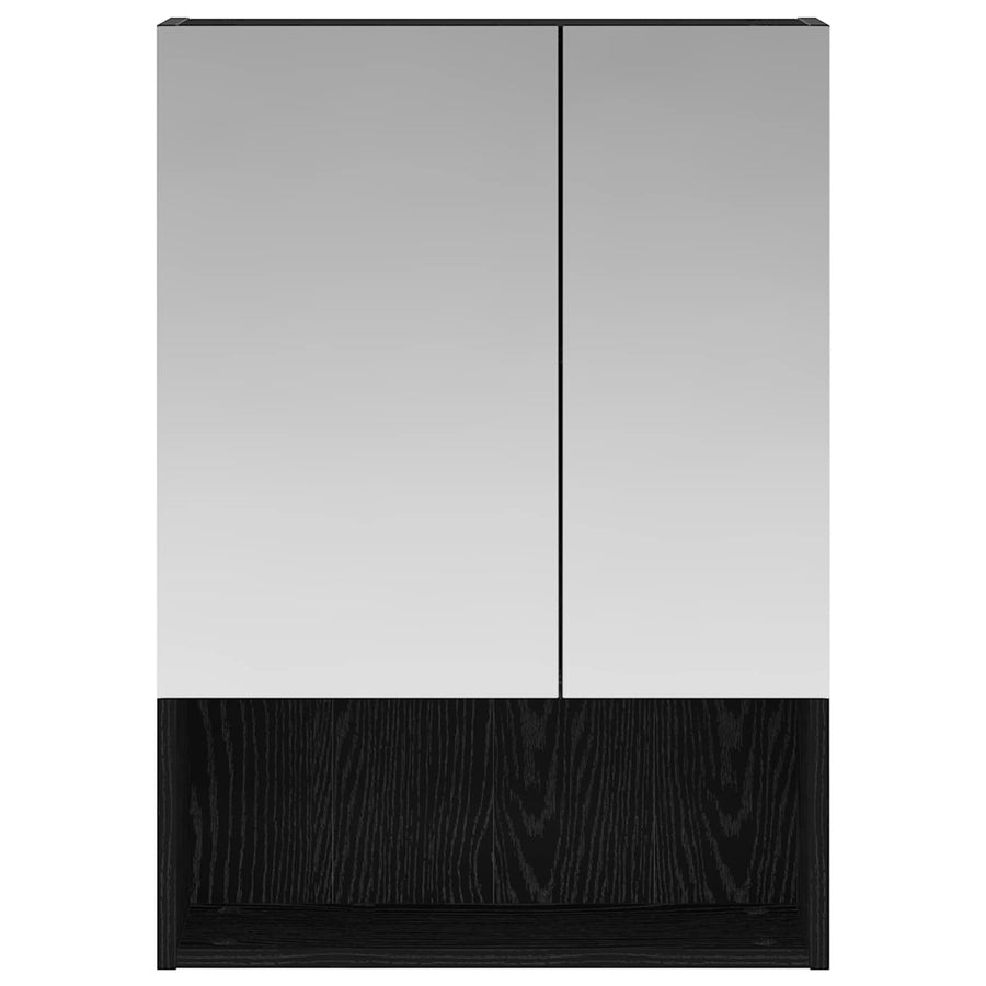 Badkamer spiegelkast Zwart Eiken 50 x 14,5 x 70 cm Bewerkt hout