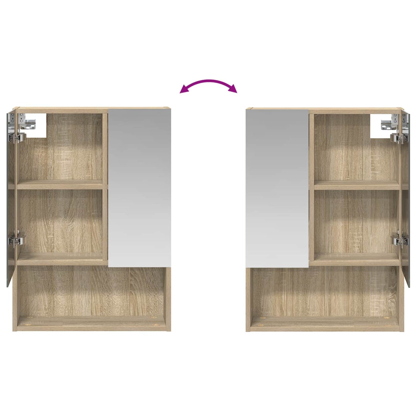 Badkamer spiegelkast met plank Sonoma Eiken 50 x 14,5 x 70 cm