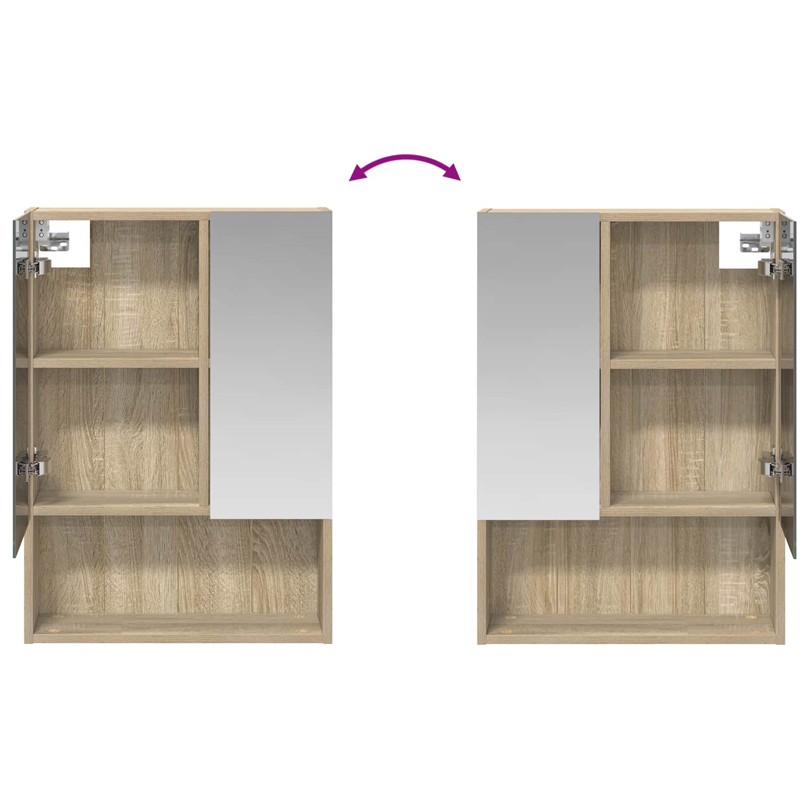 Badkamer spiegelkast met plank Sonoma Eiken 50 x 14,5 x 70 cm