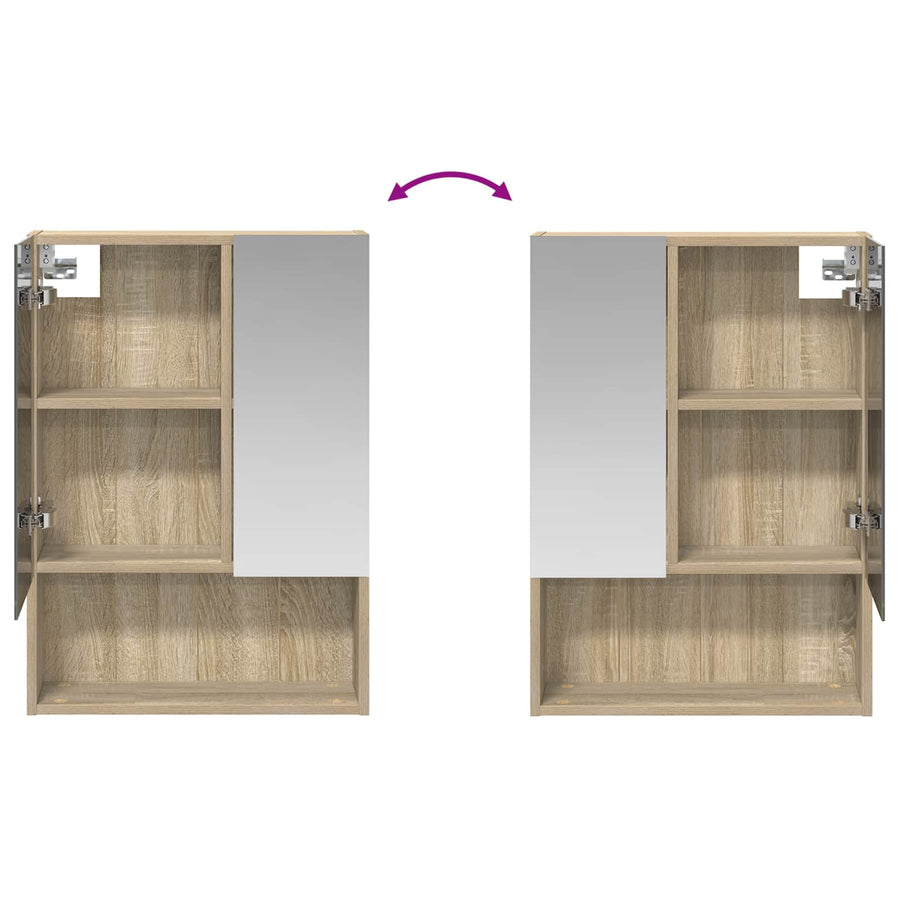 Badkamer spiegelkast met plank Sonoma Eiken 50 x 14,5 x 70 cm