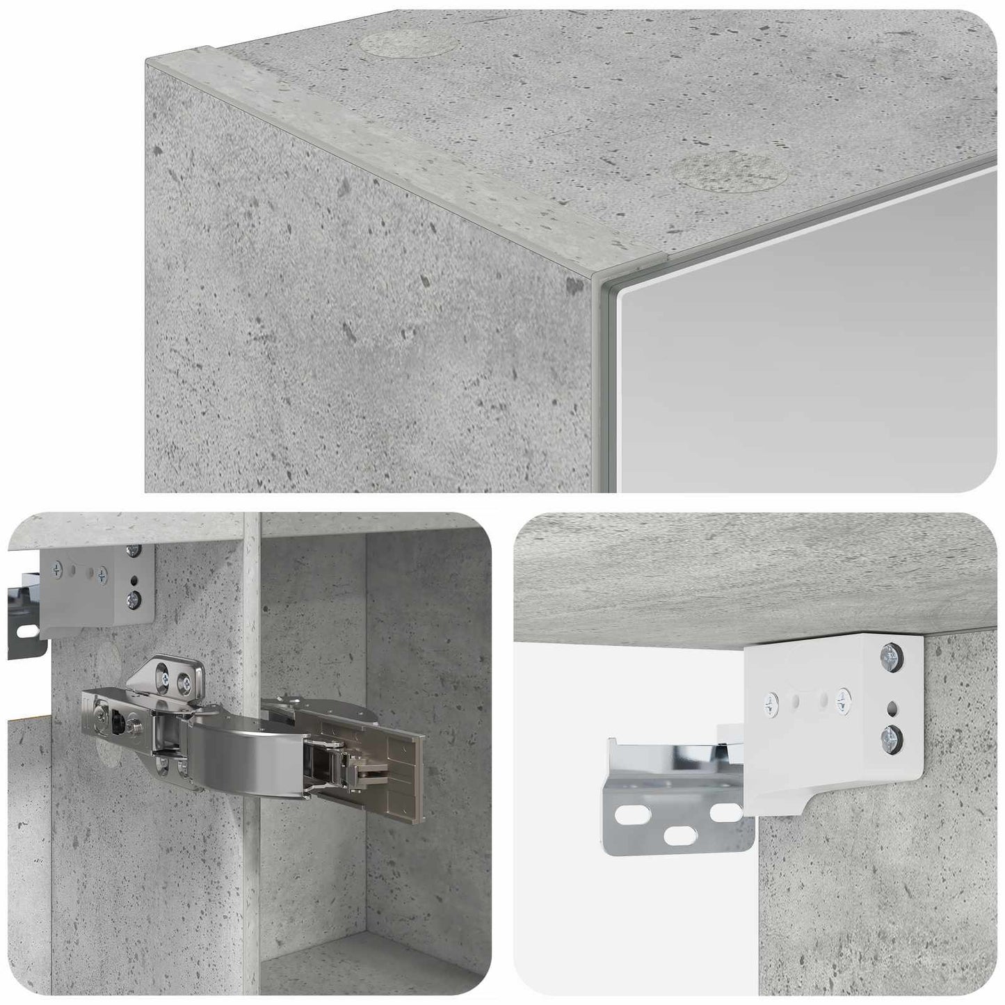 Badkamer spiegelkast Beton Grijs 50 x 14,5 x 70 cm Bewerkt hout