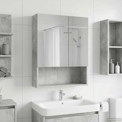 Badkamer spiegelkast Beton Grijs 50 x 14,5 x 70 cm Bewerkt hout