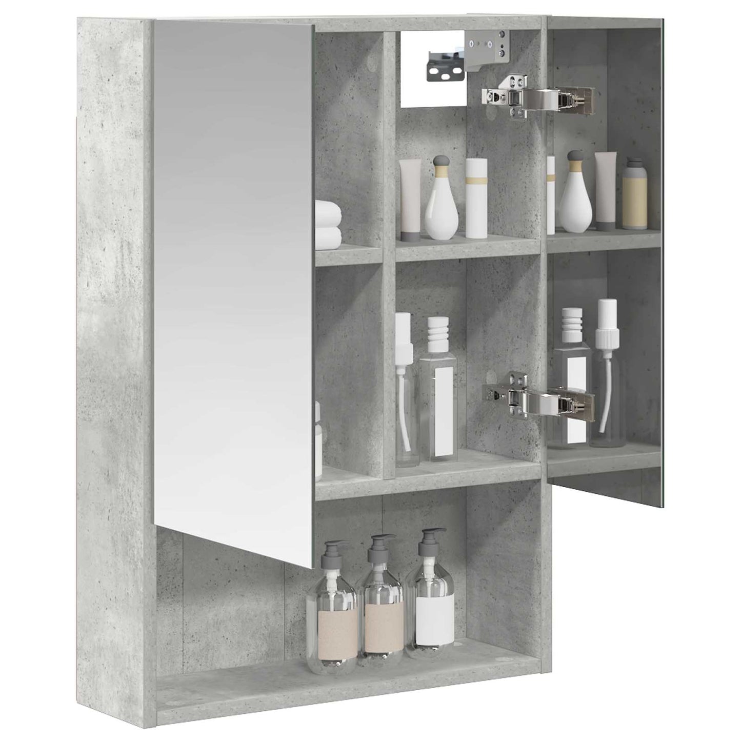 Badkamer spiegelkast Beton Grijs 50 x 14,5 x 70 cm Bewerkt hout