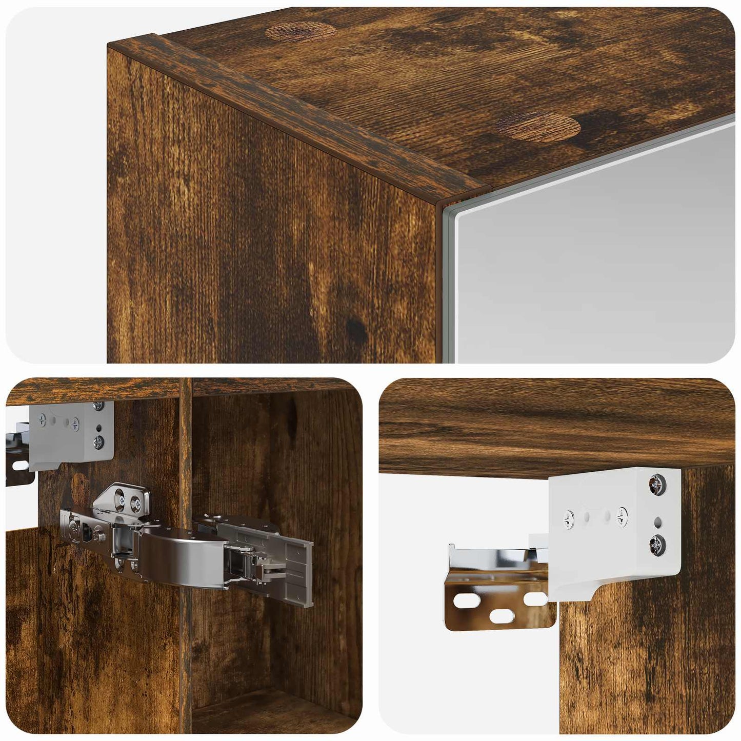 Badkamer spiegelkast met plank Gerookt eiken 50 x 14,5 x 70 cm