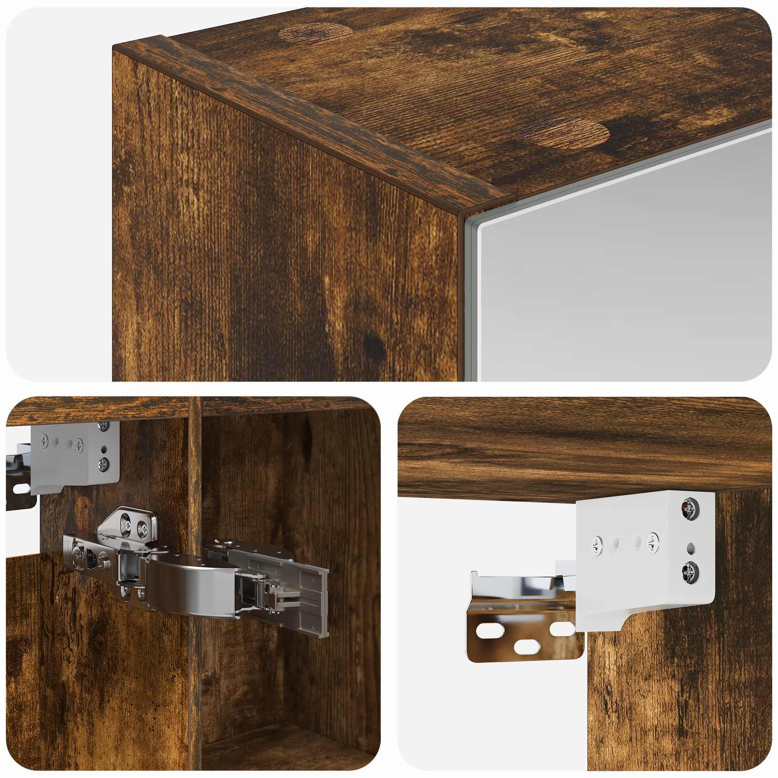 Badkamer spiegelkast met plank Gerookt eiken 50 x 14,5 x 70 cm