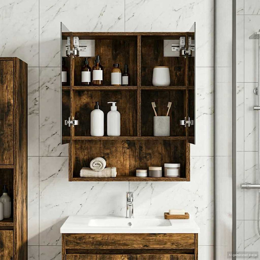 Badkamer spiegelkast Gerookt eiken 50 x 14,5 x 70 cm