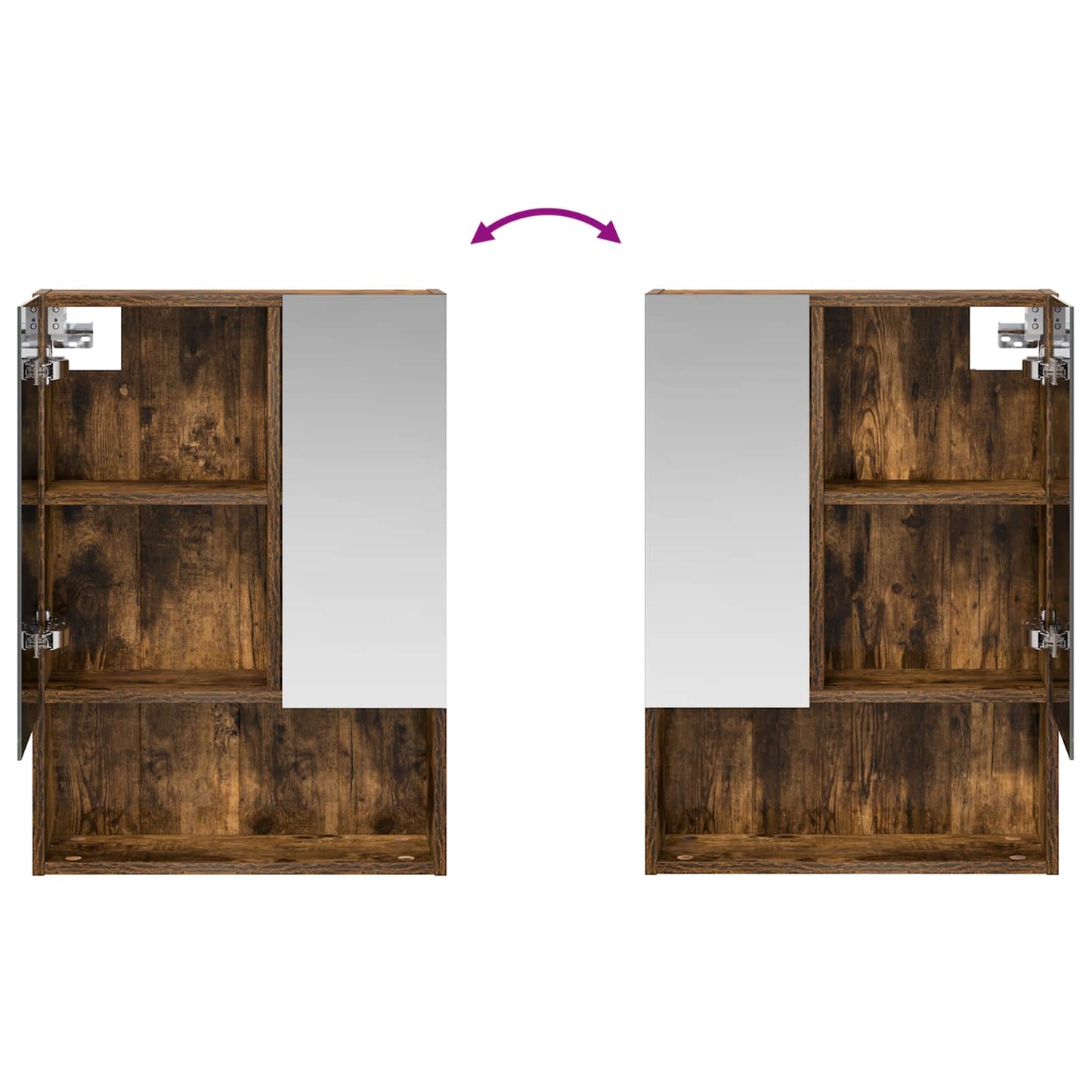 Badkamer spiegelkast met plank Gerookt eiken 50 x 14,5 x 70 cm