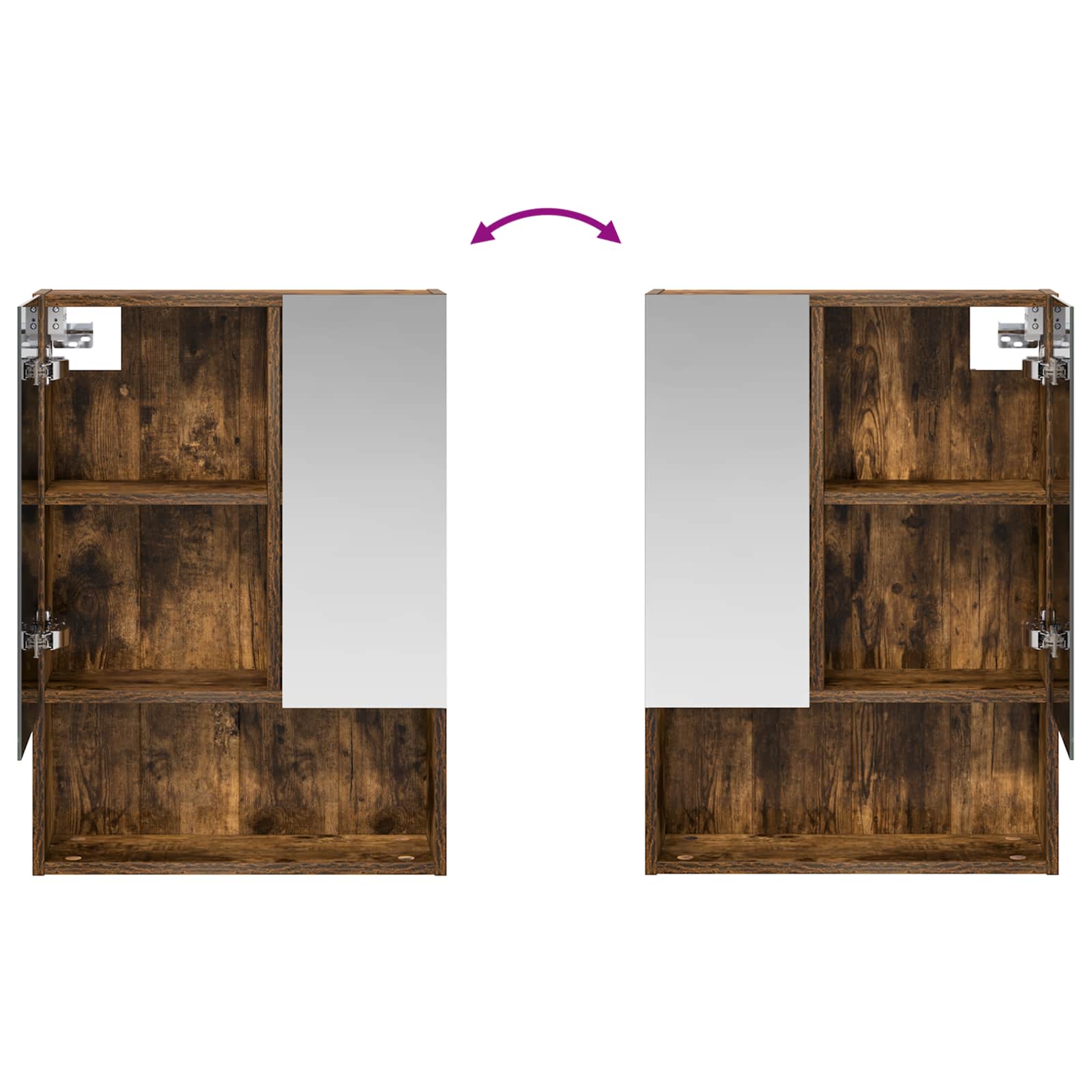 Badkamer spiegelkast met plank Gerookt eiken 50 x 14,5 x 70 cm
