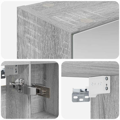 Badkamer spiegelkast met plank Grijs Sonoma 50 x 14,5 x 70 cm