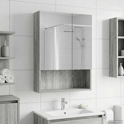 Badkamer spiegelkast met plank Grijs Sonoma 50 x 14,5 x 70 cm