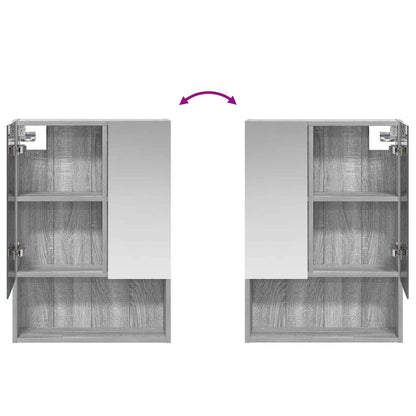 Badkamer spiegelkast met plank Grijs Sonoma 50 x 14,5 x 70 cm