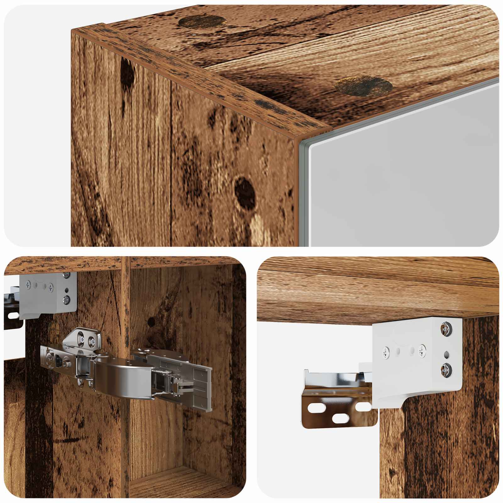 Badkamer spiegelkast Oudhout 50 x 14,5 x 70 cm Bewerkt hout