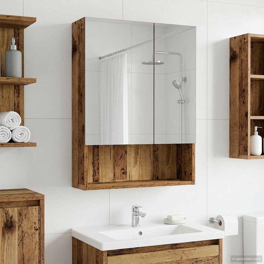 Badkamer spiegelkast Oudhout 50 x 14,5 x 70 cm Bewerkt hout