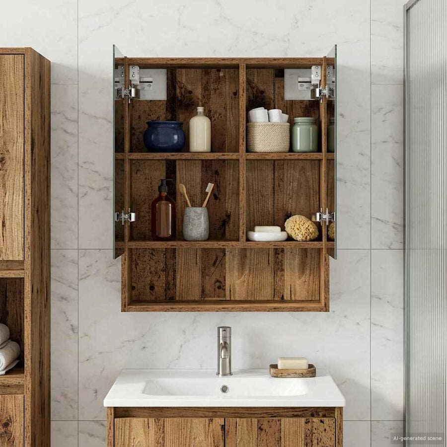 Badkamer spiegelkast Oudhout 50 x 14,5 x 70 cm Bewerkt hout