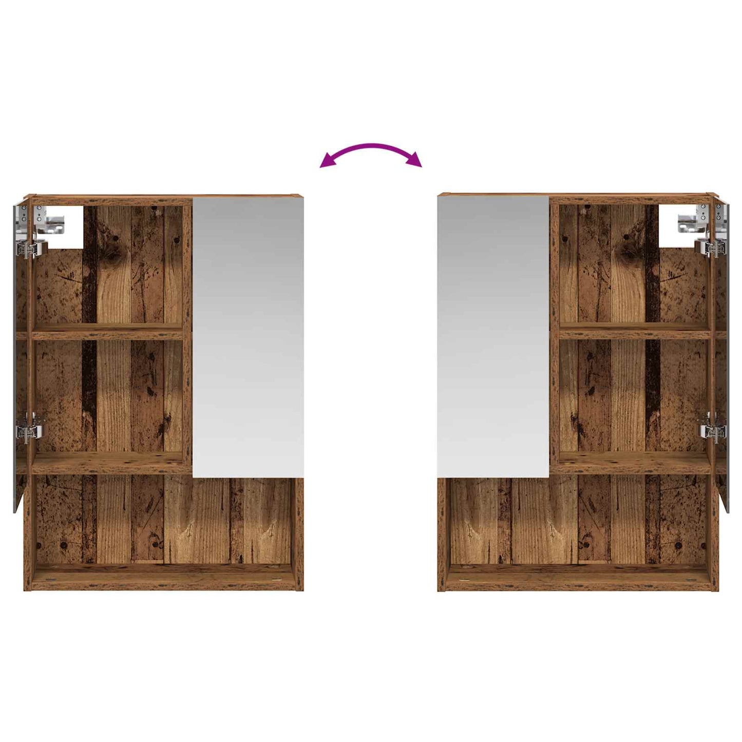 Badkamer spiegelkast Oudhout 50 x 14,5 x 70 cm Bewerkt hout